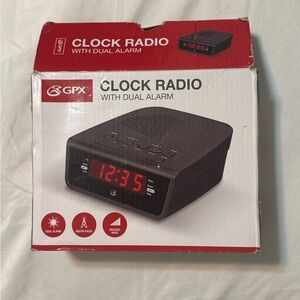 GPX Clock Radio with Red LED Display